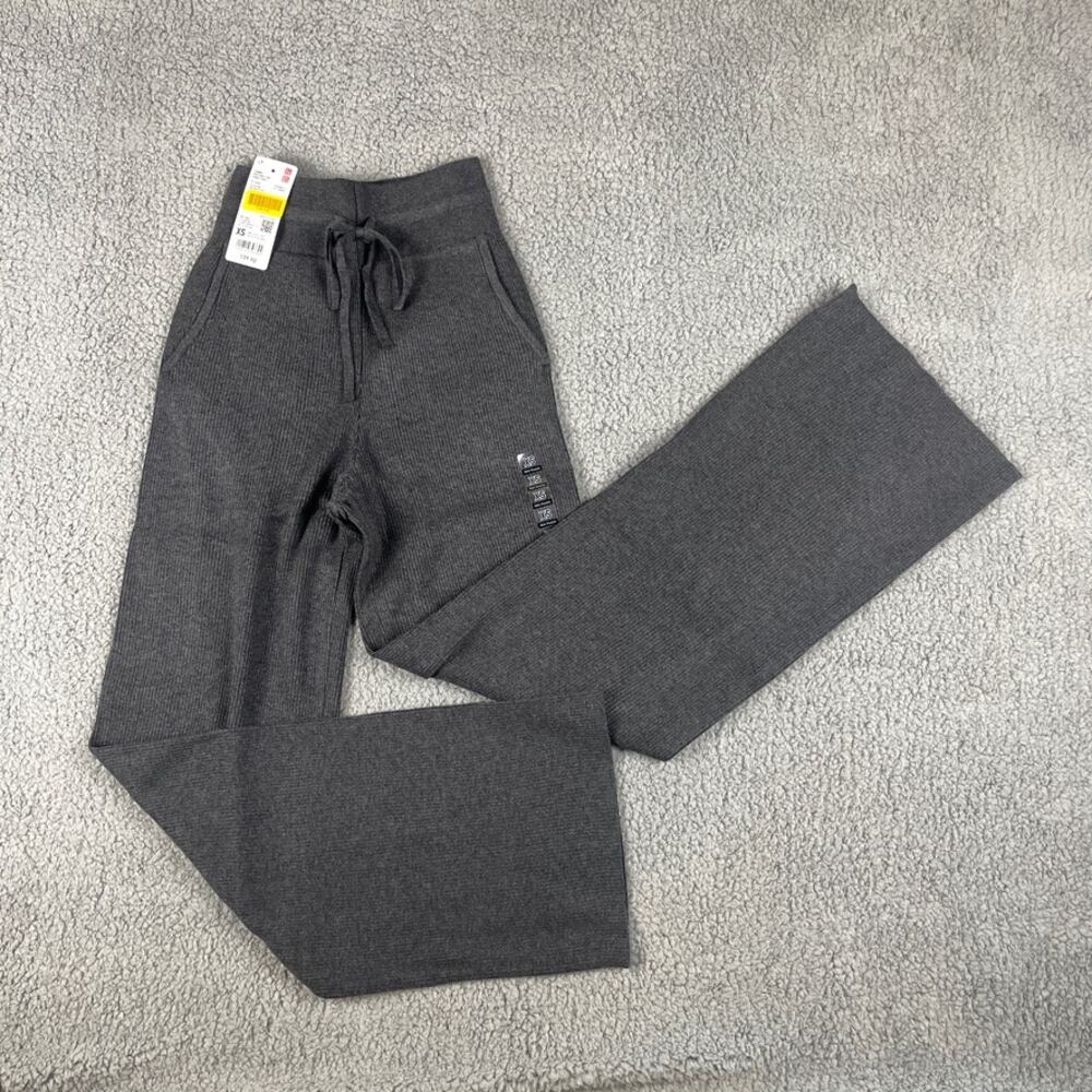 Uniqlo Women's X-Small Gray Rayon Polyester Nylon Washable Knit Ribbed Pants